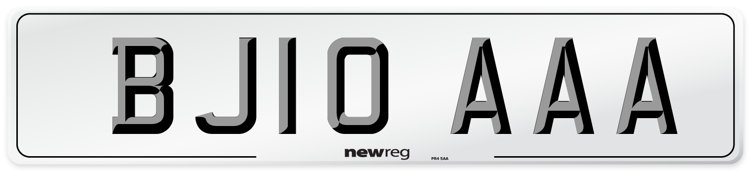 BJ10 AAA Number Plate from New Reg